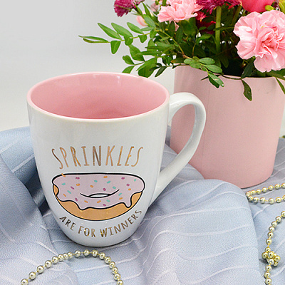 Чашка 550 мл "Sprinkles are for winners" 10321 ✅ базовая цена $2.50 ✔ Опт ✔ Скидки ✔ Заходите! - Интернет-магазин ✅ Фортуна-опт ✅