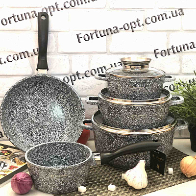 Набор посуды с мраморным покрытием Edenberg EB - 8110 ✅ базовая цена $79.81 ✔ Опт ✔ Скидки ✔ Заходите! - Интернет-магазин ✅ Фортуна-опт ✅