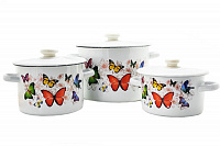 Набор эмалированный 2л/4,5л/5,5л "242" Батерфляй ✅ базовая цена 1&nbsp;040.19 грн. ✔ Опт ✔ Скидки ✔ Заходите! - Интернет-магазин ✅ Фортуна-опт ✅