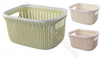 Корзина-плетенка с ручками пластик 30*23*16 см - Stenson - 85729 ✅ базовая цена $2.52 ✔ Опт ✔ Скидки ✔ Заходите! - Интернет-магазин ✅ Фортуна-опт ✅