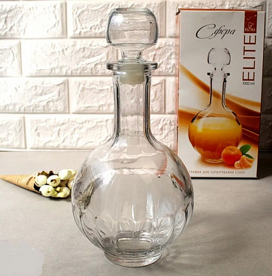 Графин для водки с крышкой Шар 1 л - 9465 ✅ базовая цена 81.23 грн. ✔ Опт ✔ Скидки ✔ Заходите! - Интернет-магазин ✅ Фортуна-опт ✅