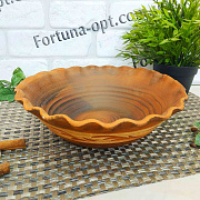 Миска 2 л Волна из красной глины 2971 ✅ базовая цена 91.17 грн. ✔ Опт ✔ Скидки ✔ Заходите! - Интернет-магазин ✅ Фортуна-опт ✅