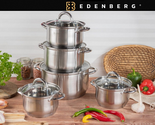 Набор посуды с 5-слойным дном Edenberg EB - 4004➜ Опт и розница ✅ актуальная цена -Интернет магазин ✅ Фортуна ✅