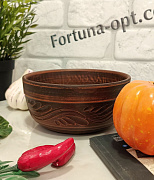   Миска красная глина резная 800мл 7678 ✅ базовая цена 49.73 грн. ✔ Опт ✔ Скидки ✔ Заходите! - Интернет-магазин ✅ Фортуна-опт ✅