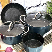 Набор посуды c мраморным покрытием A-Plus - 3015 ✅ базовая цена $43.44 ✔ Опт ✔ Скидки ✔ Заходите! - Интернет-магазин ✅ Фортуна-опт ✅