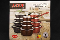 Набор кастрюль с мраморным покрытием А-Плюс -1507  ✅ базовая цена $54.61 ✔ Опт ✔ Скидки ✔ Заходите! - Интернет-магазин ✅ Фортуна-опт ✅