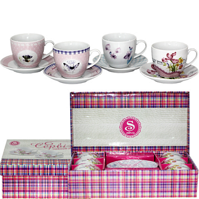 Набор чайный 12 пр 200 мл Цветы микс керамика - 1438 ✅ базовая цена 268.21 грн. ✔ Опт ✔ Скидки ✔ Заходите! - Интернет-магазин ✅ Фортуна-опт ✅