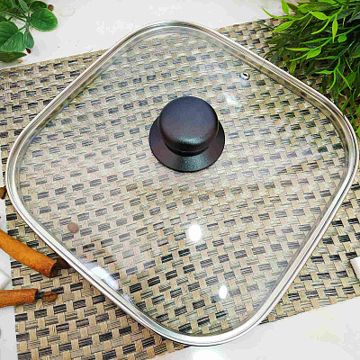 Крышка стеклянная квадратная 24 см Benson 996 ✅ базовая цена $4.59 ✔ Опт ✔ Скидки ✔ Заходите! - Интернет-магазин ✅ Фортуна-опт ✅