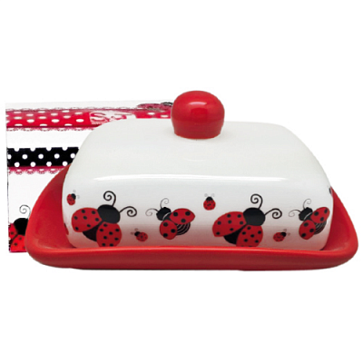 Масленка керамическая Божья коровка  3397-17 ✅ базовая цена 177.22 грн. ✔ Опт ✔ Скидки ✔ Заходите! - Интернет-магазин ✅ Фортуна-опт ✅