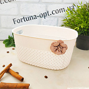 Корзина-плетенка с ручками 23*18*12см 87973 ✅ базовая цена $2.44 ✔ Опт ✔ Скидки ✔ Заходите! - Интернет-магазин ✅ Фортуна-опт ✅