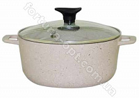 Казан - кастрюля со стеклянной крышкой светло - серый гранит Талко AA 3203 - 3 л ✅ базовая цена 547.14 грн. ✔ Опт ✔ Скидки ✔ Заходите! - Интернет-магазин ✅ Фортуна-опт ✅
