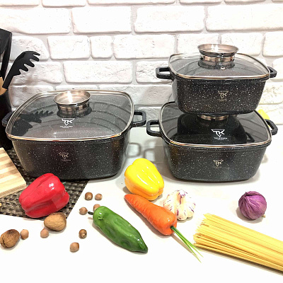 Набор кастрюль серый Top Kitchen - 00025 ✅ базовая цена $46.22 ✔ Опт ✔ Скидки ✔ Заходите! - Интернет-магазин ✅ Фортуна-опт ✅