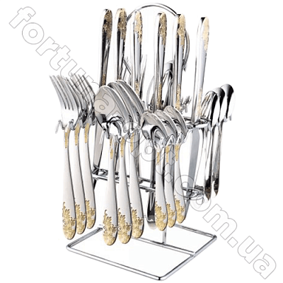 Набор столовых приборов на подставке 24 пр - 1172  ✅ базовая цена 450.11 грн. ✔ Опт ✔ Скидки ✔ Заходите! - Интернет-магазин ✅ Фортуна-опт ✅