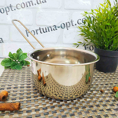 Ковш нержавеющий 18 см (А-Плюс) 0439+! ✅ базовая цена $2.82 ✔ Опт ✔ Скидки ✔ Заходите! - Интернет-магазин ✅ Фортуна-опт ✅