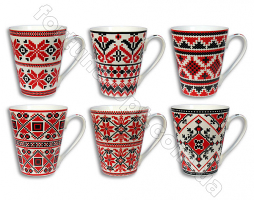 Чашка керамическая 300 мл Вышиванка Elina EL - 3163  ✅ базовая цена 34.60 грн. ✔ Опт ✔ Скидки ✔ Заходите! - Интернет-магазин ✅ Фортуна-опт ✅