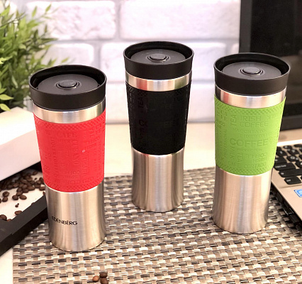 Термокружка с силиконовым держателем Edenberg EB - 633 - 0,48 л ➜ фото ➜ розн цена $6.82 - Интернет-магазин ✅ Fortuna-opt.com.ua. ✅