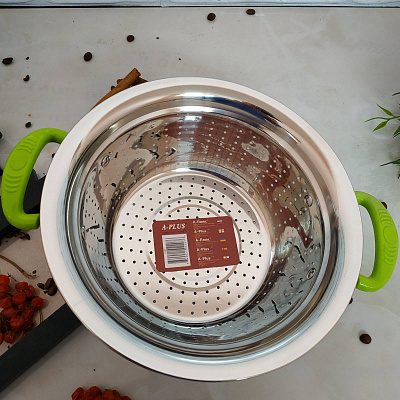 Дуршлаг с ручками из нержавеющей стали A-Plus - 2207 (24 см) ✅ базовая цена $3.46 ✔ Опт ✔ Скидки ✔ Заходите! - Интернет-магазин ✅ Фортуна-опт ✅