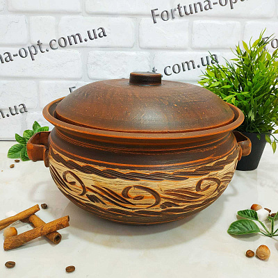   Супник красная глина 5 л 7749 ✅ базовая цена 290.08 грн. ✔ Опт ✔ Скидки ✔ Заходите! - Интернет-магазин ✅ Фортуна-опт ✅