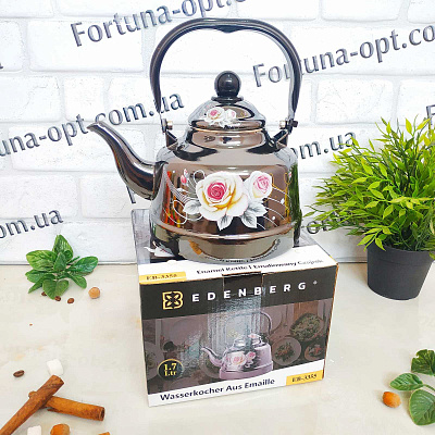 Чайник эмалированный без свистка Edenberg 1.7 л EB 3355 ✅ базовая цена $11.54 ✔ Опт ✔ Скидки ✔ Заходите! - Интернет-магазин ✅ Фортуна-опт ✅