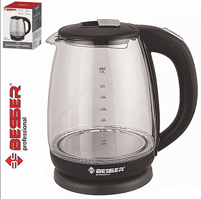 Электрочайник стеклянный Besser 1.8 л 1800 Вт Stenson - 10327 ✅ базовая цена $13.25 ✔ Опт ✔ Скидки ✔ Заходите! - Интернет-магазин ✅ Фортуна-опт ✅