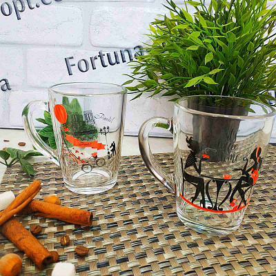 Чашка стекло 300 мл Капучино "Кофе тайм" 8141-1334 ✅ базовая цена 52.42 грн. ✔ Опт ✔ Скидки ✔ Заходите! - Интернет-магазин ✅ Фортуна-опт ✅