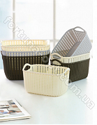 Корзинка плетенка с ручками пластик 22.5*16*12 см - Stenson - 85526 ✅ базовая цена $1.22 ✔ Опт ✔ Скидки ✔ Заходите! - Интернет-магазин ✅ Фортуна-опт ✅