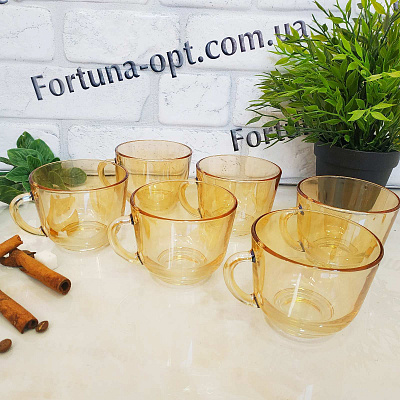 Набор чашек стекло 200 мл "Янтарь" 6 шт 1337 ✅ базовая цена 376.51 грн. ✔ Опт ✔ Скидки ✔ Заходите! - Интернет-магазин ✅ Фортуна-опт ✅