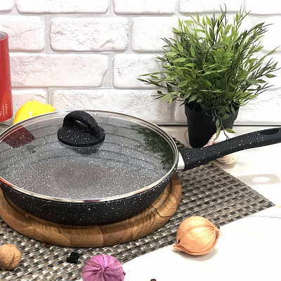 Сковорода с мраморным покрытием 24см А-плюс 1512 ✅ базовая цена $13.37 ✔ Опт ✔ Скидки ✔ Заходите! - Интернет-магазин ✅ Фортуна-опт ✅