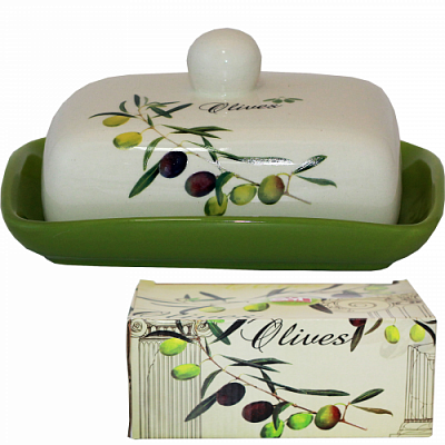 Масленка керам Оливки  3397-8 ✅ базовая цена 188.48 грн. ✔ Опт ✔ Скидки ✔ Заходите! - Интернет-магазин ✅ Фортуна-опт ✅