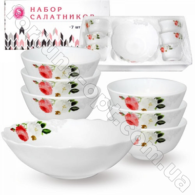 Набор салатников стеклокерамика Роза Бутик SNT - 30056-203 7 шт ✅ базовая цена 171.90 грн. ✔ Опт ✔ Скидки ✔ Заходите! - Интернет-магазин ✅ Фортуна-опт ✅