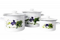 Набор кастрюль эмалированный 2л/4,5л/5,5л "242" Зелень фреш ✅ базовая цена 1&nbsp;040.18 грн. ✔ Опт ✔ Скидки ✔ Заходите! - Интернет-магазин ✅ Фортуна-опт ✅