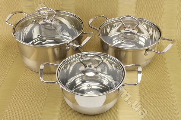 Набор посуды из нержавеющей стали A-Plus - 0401➜ Опт и розница ✅ актуальная цена -Интернет магазин ✅ Фортуна ✅