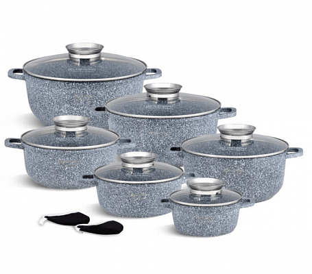 Набор казанов Edenberg с мраморным покрытием ЕВ - 8144✅базовая цена$108.49✔Опт✔Скидки✔Заходите! - Интернет-магазин ✅Фортуна-опт ✅