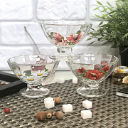 Креманка стеклянная с цветами ОСЗ "Виктория" 80х125мм - 8160 ✅ базовая цена 27.28 грн. ✔ Опт ✔ Скидки ✔ Заходите! - Интернет-магазин ✅ Фортуна-опт ✅