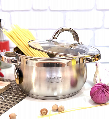 Кастрюля Edenberg EB - 3728 большого объема - 8,2 л  ✅ базовая цена $18.13 ✔ Опт ✔ Скидки ✔ Заходите! - Интернет-магазин ✅ Фортуна-опт ✅