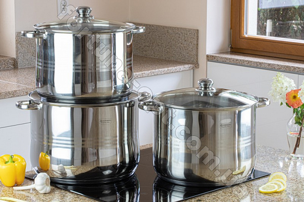 Набор больших кастрюль из нержавейки Edenberg EB - 517➜ Опт и розница ✅ актуальная цена -Интернет магазин ✅ Фортуна ✅