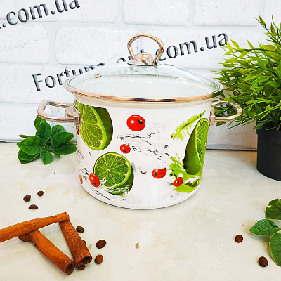 Кастрюля эмалированная 3,0 л 83112 Лайм ✅ базовая цена 567.21 грн. ✔ Опт ✔ Скидки ✔ Заходите! - Интернет-магазин ✅ Фортуна-опт ✅