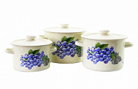 Набор кастрюль эмалированных "262" Голубика молочная 3,0л/4,5л/5,5л ✅ базовая цена 1 088.58 грн. ✔ Опт ✔ Скидки ✔ Заходите! - Интернет-магазин ✅ Фортуна-опт ✅