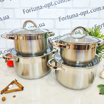 Набор кастрюль из нержавеющей стали А-Плюс  - 2188➜ Опт и розница ✅ актуальная цена -Интернет магазин ✅ Фортуна ✅