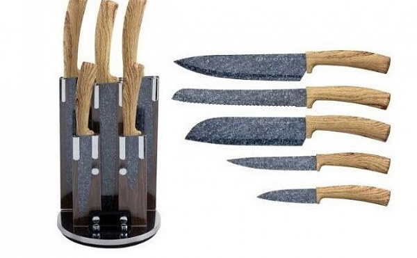 Набор ножей с подставкой 6 пр Edenberg - 11004 ✅ базовая цена $20.60 ✔ Опт ✔ Скидки ✔ Заходите! - Интернет-магазин ✅ Фортуна-опт ✅