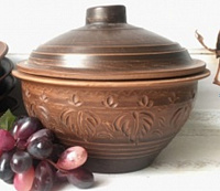 Кастрюля из красной глины с глазурью 2,5 л 7893 ✅ базовая цена 126.10 грн. ✔ Опт ✔ Скидки ✔ Заходите! - Интернет-магазин ✅ Фортуна-опт ✅