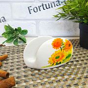 Салфетница керамическая "Три подсолнуха" 13111 ✅ базовая цена 17.10 грн. ✔ Опт ✔ Скидки ✔ Заходите! - Интернет-магазин ✅ Фортуна-опт ✅