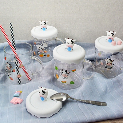 Чашка с крышкой 500 мл "Сows" Stenson - 88517 ✅ базовая цена $4.55 ✔ Опт ✔ Скидки ✔ Заходите! - Интернет-магазин ✅ Фортуна-опт ✅