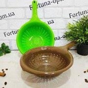 Дуршлаг пластмассовый с ручкой - 0019 Х-2 ✅ базовая цена 37.90 грн. ✔ Опт ✔ Скидки ✔ Заходите! - Интернет-магазин ✅ Фортуна-опт ✅