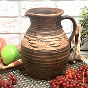 Кувшин гончарный 3л из красной глины -7857 ✅ базовая цена 108 грн. ✔ Опт ✔ Скидки ✔ Заходите! - Интернет-магазин ✅ Фортуна-опт ✅