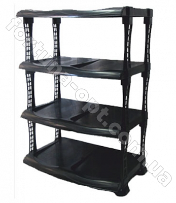 Полка для обуви 4-х ярусная черная (Люкс) 0723 ✅ базовая цена 154.73 грн. ✔ Опт ✔ Скидки ✔ Заходите! - Интернет-магазин ✅ Фортуна-опт ✅