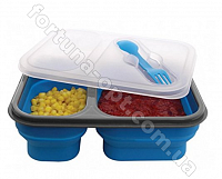 Ланч-бокс силиконовый складной Frico FRU - 384 - 600+300 мл  ✅ базовая цена $6.52 ✔ Опт ✔ Скидки ✔ Заходите! - Интернет-магазин ✅Фортуна-опт ✅