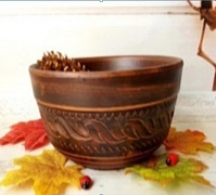 Салатник из красный глины резной 800 мл - 7795 ✅ базовая цена 33.74 грн. ✔ Опт ✔ Скидки ✔ Заходите! - Интернет-магазин ✅ Фортуна-опт ✅