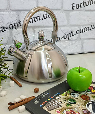 Чайник со свистком (нержавейка) 3 л A-Plus - 1376 ✅ базовая цена $12.56 ✔ Опт ✔ Скидки ✔ Заходите! - Интернет-магазин ✅ Фортуна-опт ✅