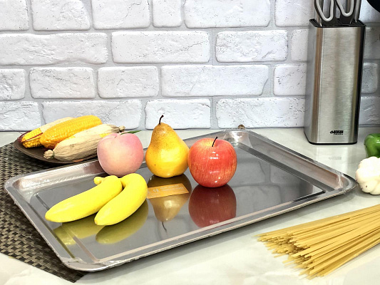 Разнос нержавеющий 27*36см - 1808 ✅ базовая цена 51.03 грн. ✔ Опт ✔ Скидки ✔ Заходите! - Интернет-магазин ✅ Фортуна-опт ✅